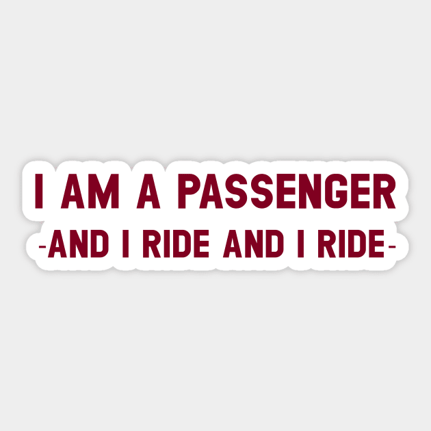 The Passenger, burgundy Sticker by Perezzzoso